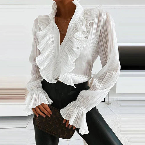 Stilla | Rynket chiffonbluse