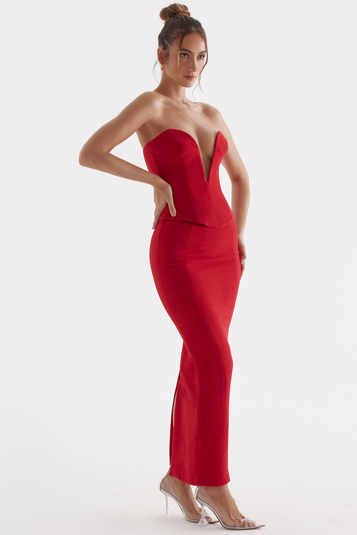 Stilla | Red Rose Taucha Korset Med Maxi Nederdel