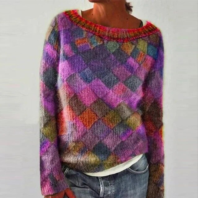 Stilla | Farverig og stilfuld rundhals-pullover