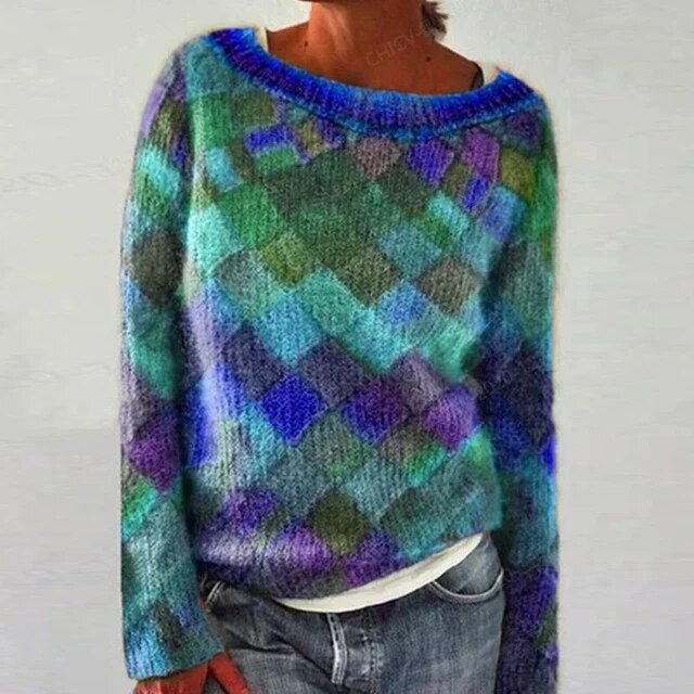Stilla | Farverig og stilfuld rundhals-pullover