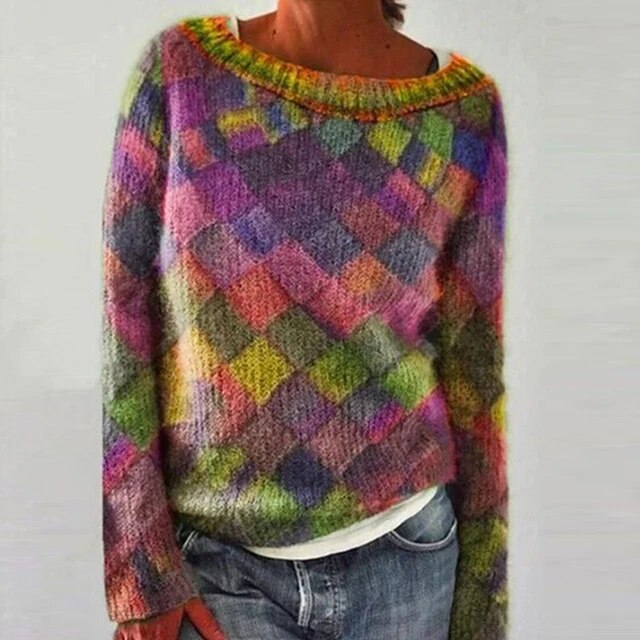 Stilla | Farverig og stilfuld rundhals-pullover