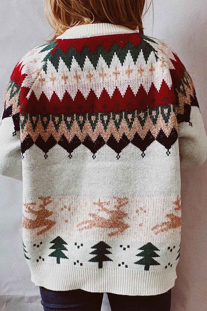 Stilla | Langærmet sweater med dyb skulderparti og rund halsudskæring