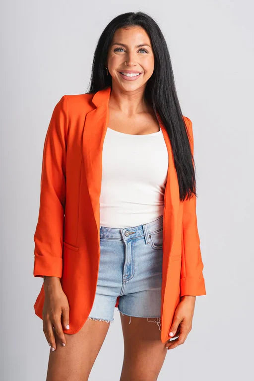 Stilla | Orange Blazer Med Manchetter
