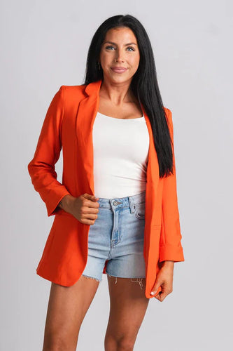 Stilla | Orange Blazer Med Manchetter