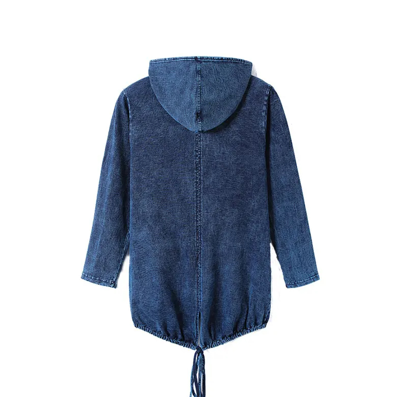 Stilla | Oversized Curve Champion Denim Hoodie Pullover