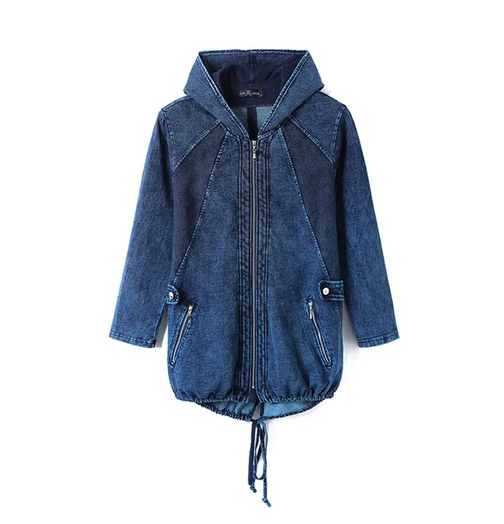 Stilla | Oversized Curve Champion Denim Hoodie Pullover