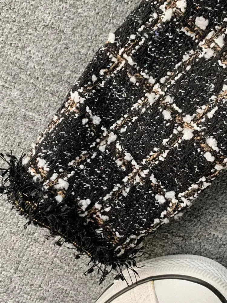 Stilla | Patchwork Vintage Cropped Tweed Jakke Kvinder
