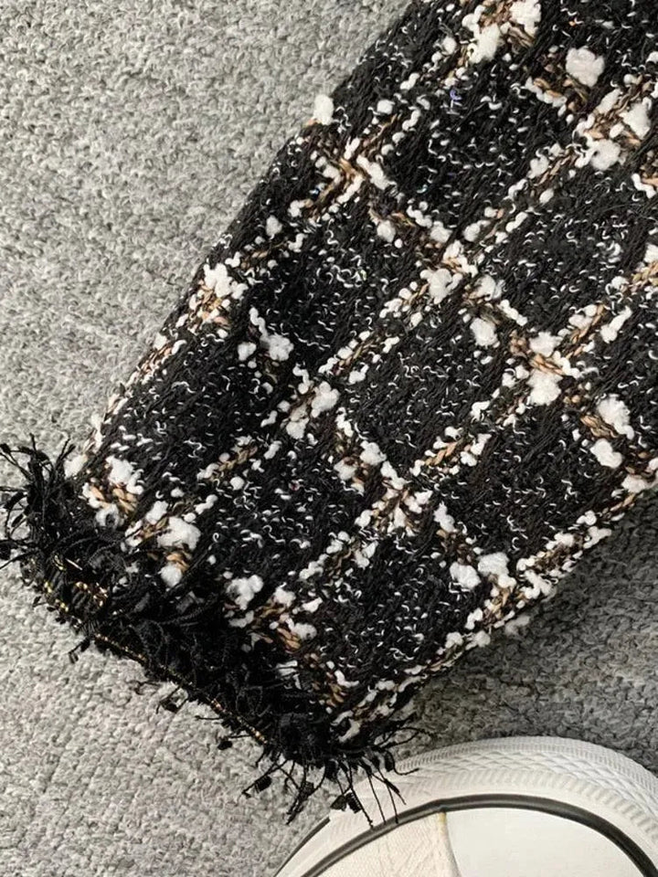 Stilla | Patchwork Vintage Cropped Tweed Jakke Kvinder