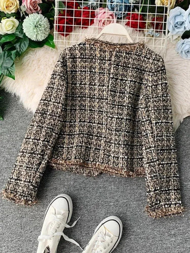 Stilla | Patchwork Vintage Cropped Tweed Jakke Kvinder