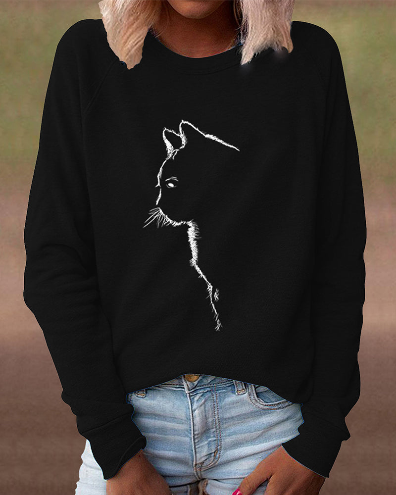 Stilla | Paws Sweatshirt med kattemotiv