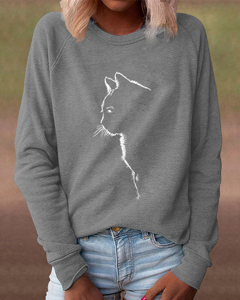 Stilla | Paws Sweatshirt med kattemotiv