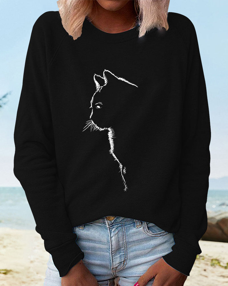 Stilla | Paws Sweatshirt med kattemotiv