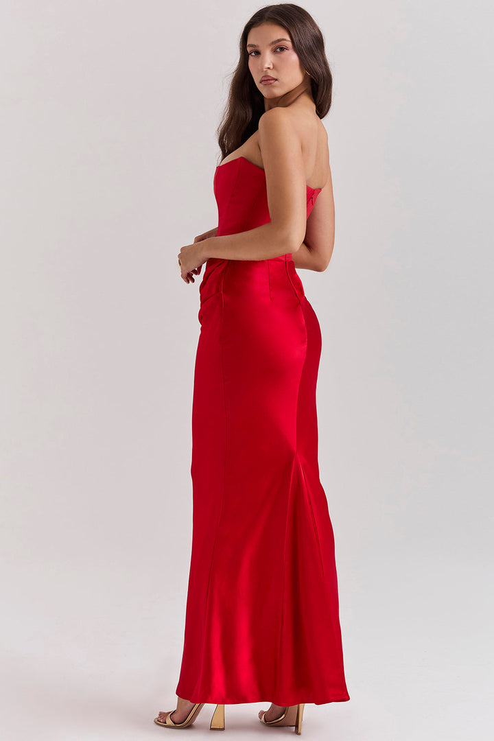 Stilla | Stropløs Korset Maxi Kjole