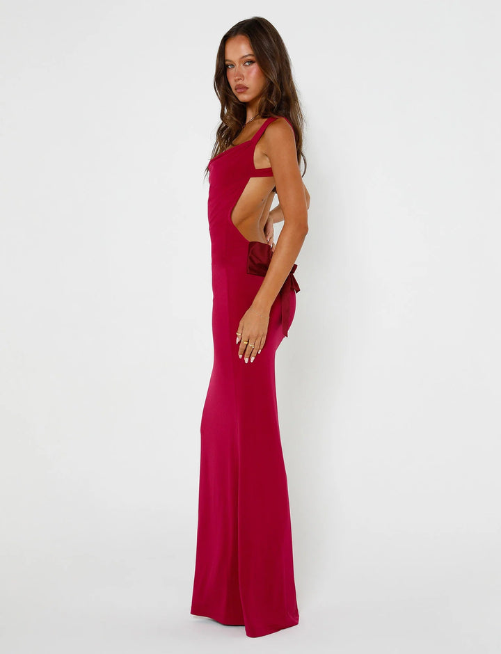 Stilla | Back Bow Bodycon Maxikjole