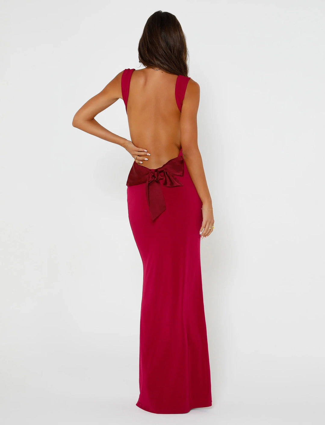 Stilla | Back Bow Bodycon Maxikjole
