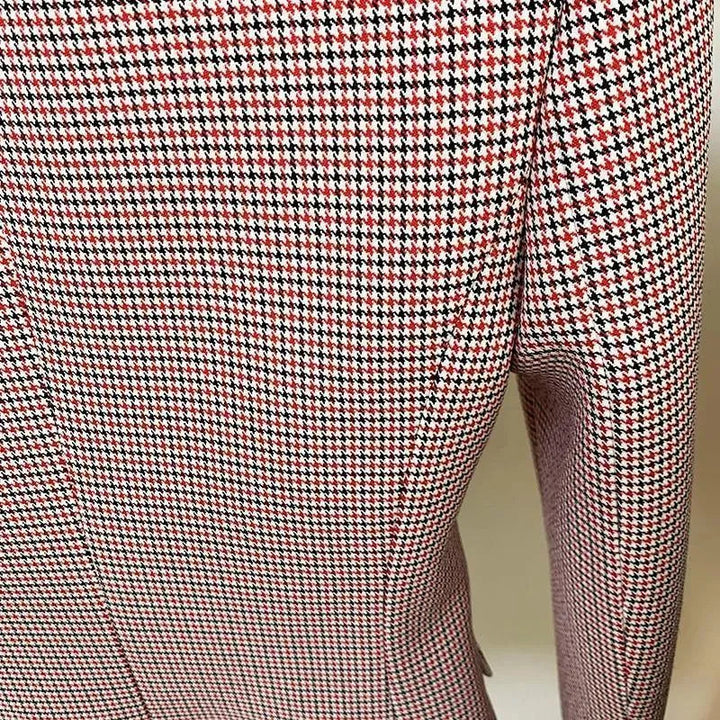 Stilla | Pink Hahnentrittmuster Blazer Kvinder - Formelt - Henley