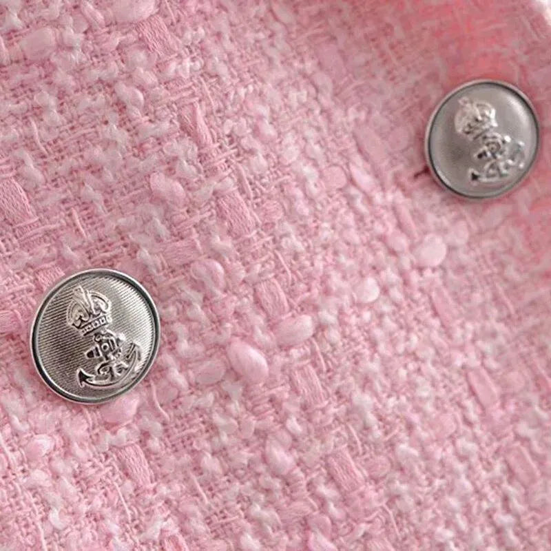 Stilla | Pink Tweed Blazer Dame - Formelt-Erhverv - Ensfarvet