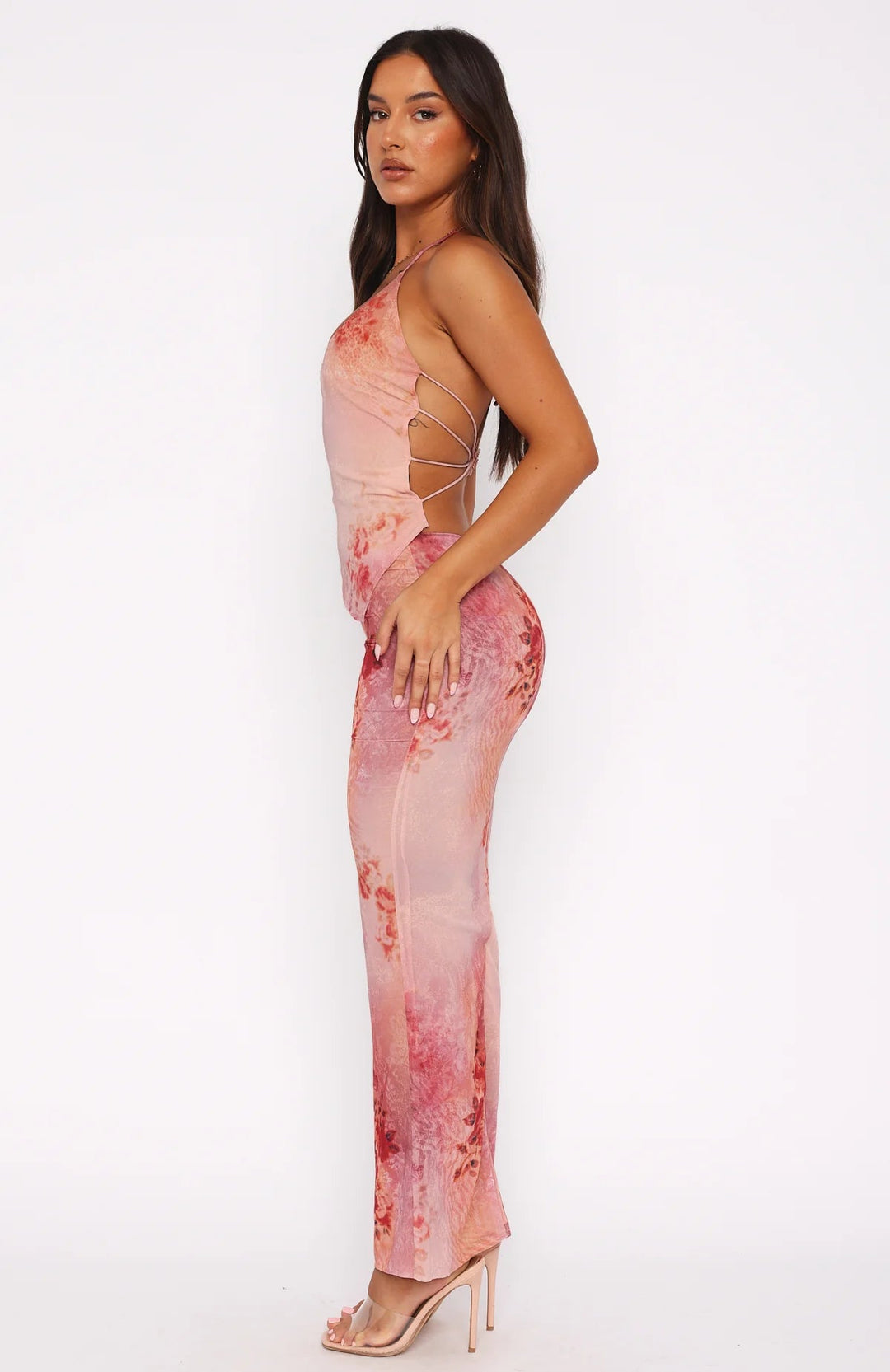 Stilla | Ryg Center Slid Maxi Nederdel Med Print