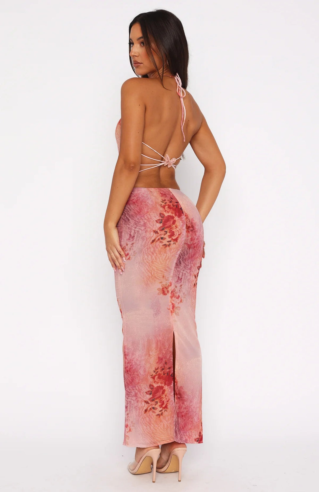 Stilla | Ryg Center Slid Maxi Nederdel Med Print