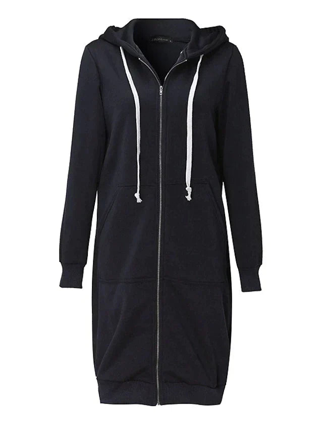 Stilla | Knæ-længde Zip-Up Hoodie
