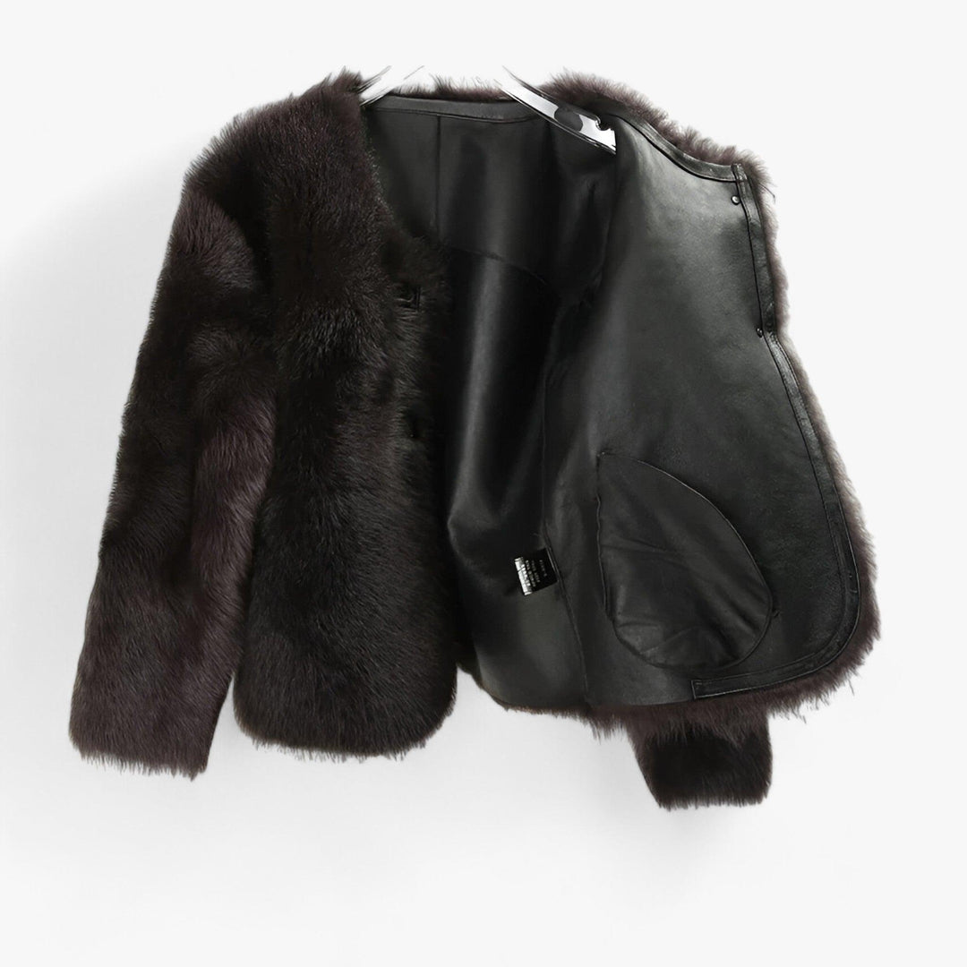Stilla | Pullover i lammeskind med naturlig pels