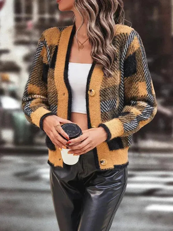 Stilla | Knap Dames Strikjakke Pullover