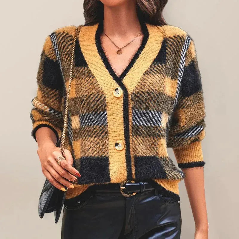 Stilla | Knap Dames Strikjakke Pullover