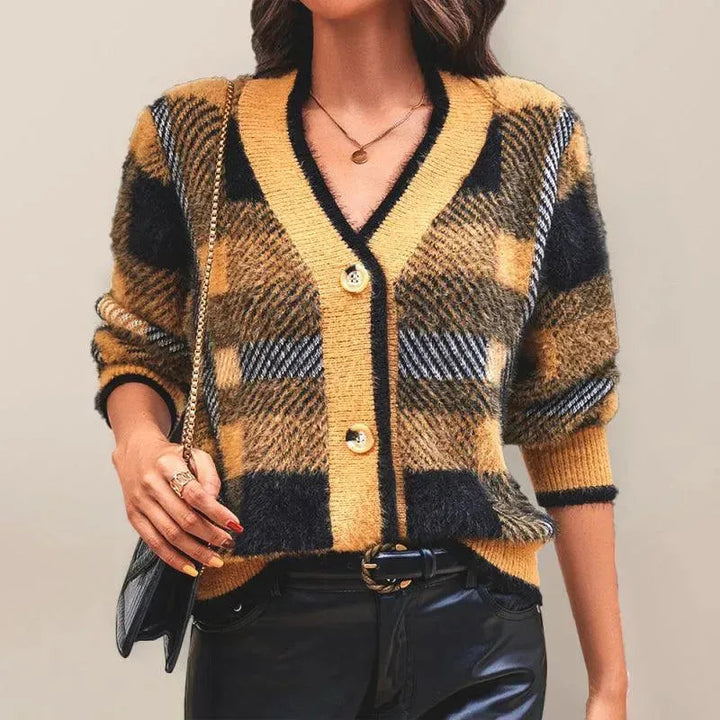 Stilla | Knap Dames Strikjakke Pullover