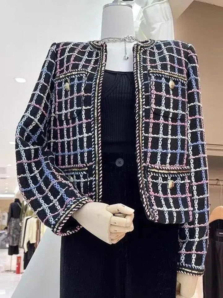 Stilla | Rutete Casual Tweed Jakke Damer