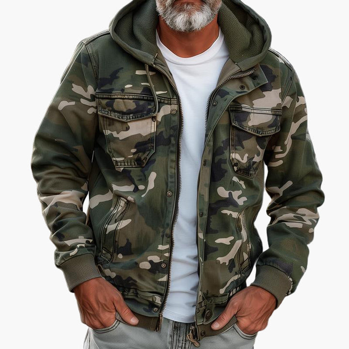 Stilla | Cargo-Jakke I Camouflage-Stil med Hætte - Modetrend For Outdoor- og Streetwear-Look