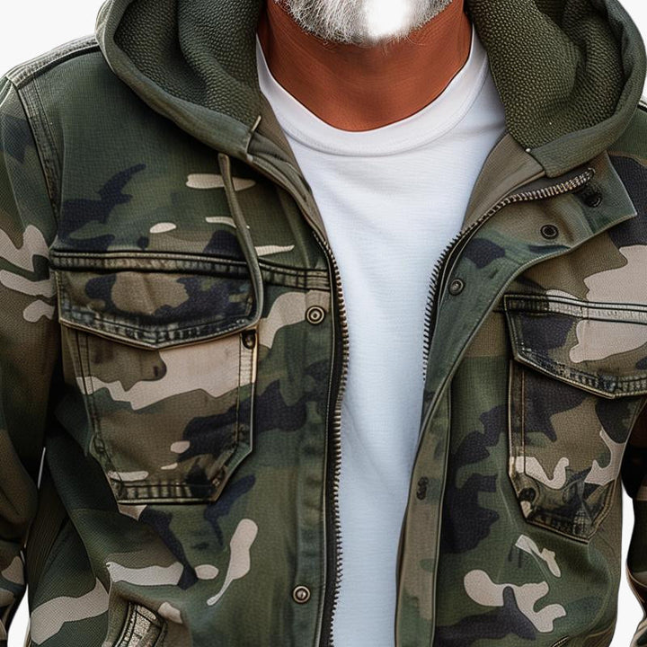 Stilla | Cargo-Jakke I Camouflage-Stil med Hætte - Modetrend For Outdoor- og Streetwear-Look