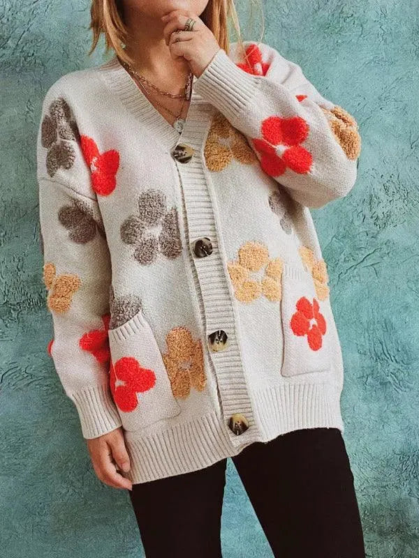Stilla | Jacquard Dames Strikjakke Pullover