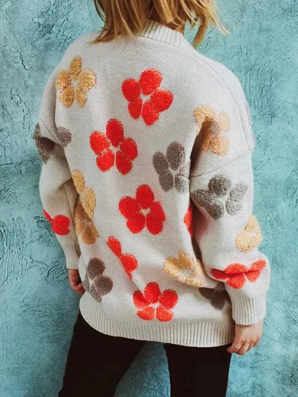 Stilla | Jacquard Dames Strikjakke Pullover