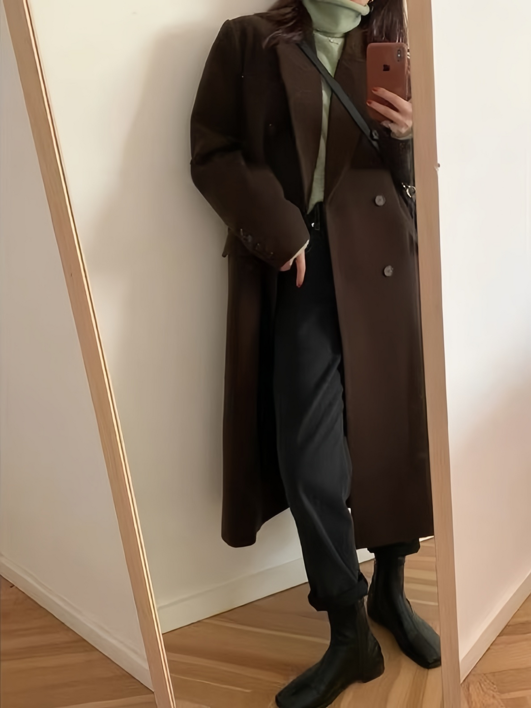 Stilla | Vintage Lang Jakke med Reverskrave