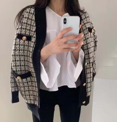 Stilla | Stylish Koreansk Strikkecardigan