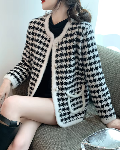Stilla | Vintage HahnekraveMønster Cardigan