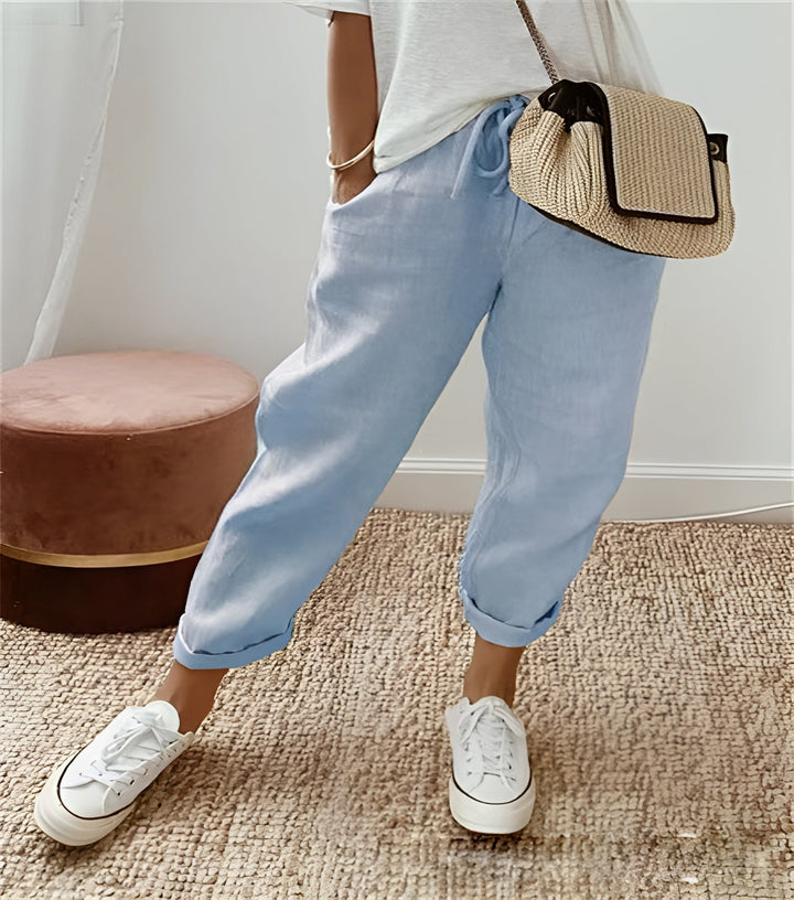 Stilla | Elegante Bomulds Linned Bukser