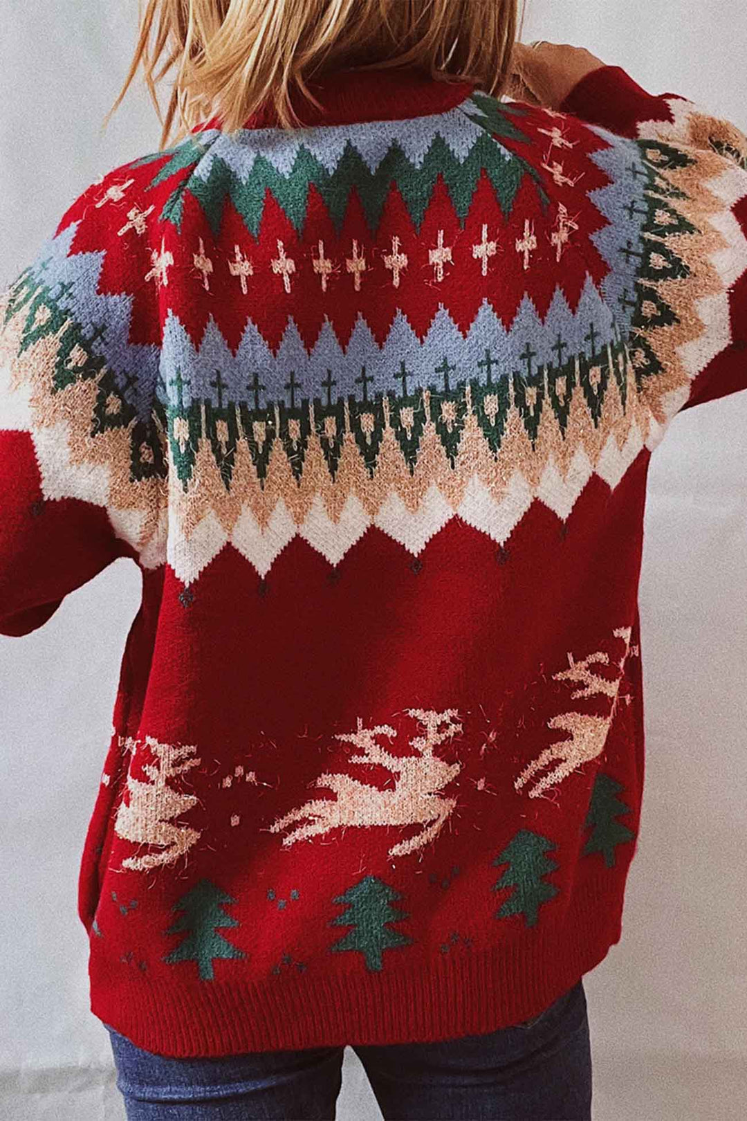 Stilla | Langærmet sweater med dyb skulderparti og rund halsudskæring
