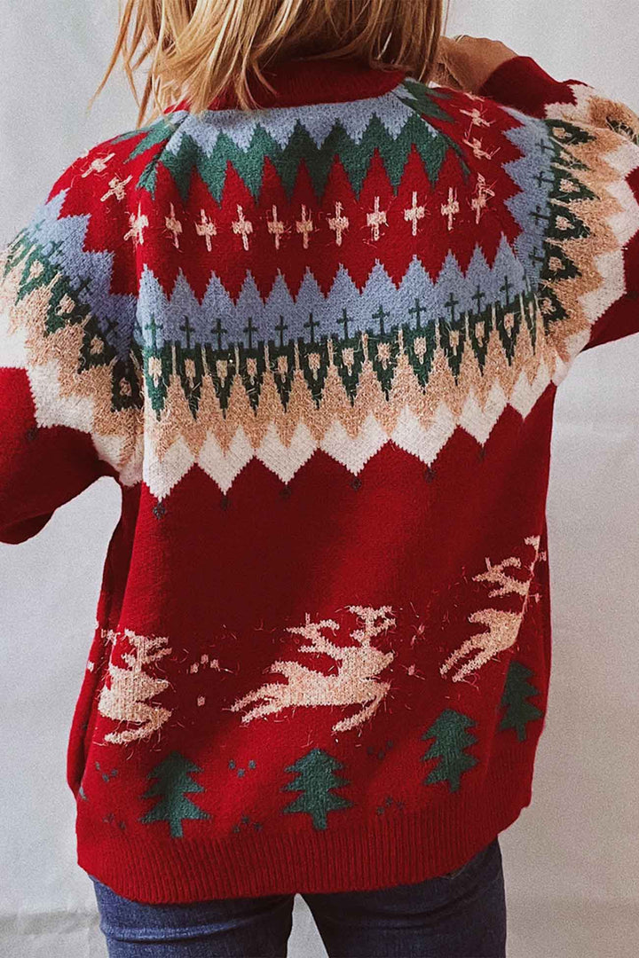 Stilla | Langærmet sweater med dyb skulderparti og rund halsudskæring