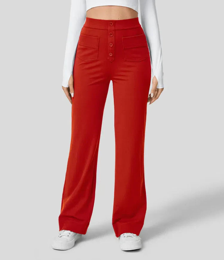 Stilla | Elastische Broek Met Hoge Taille
