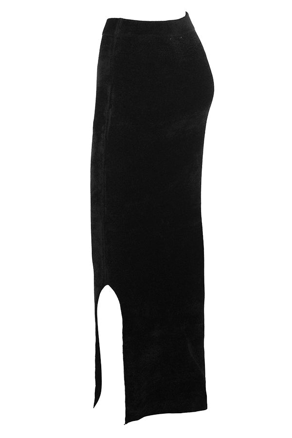 Stilla | Chenille Crop Top Med Maxi Nederdel