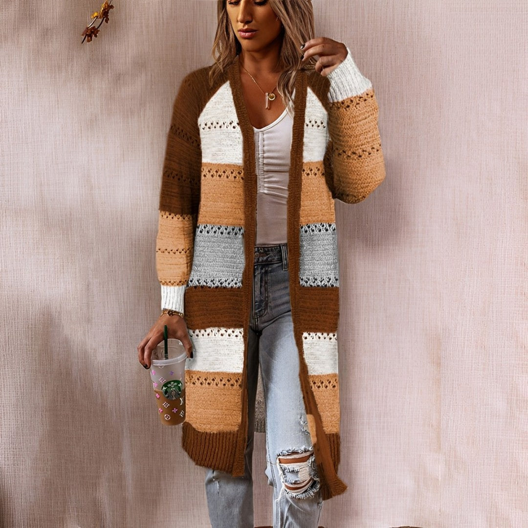 Stilla | Lang Cardigan Farveblok