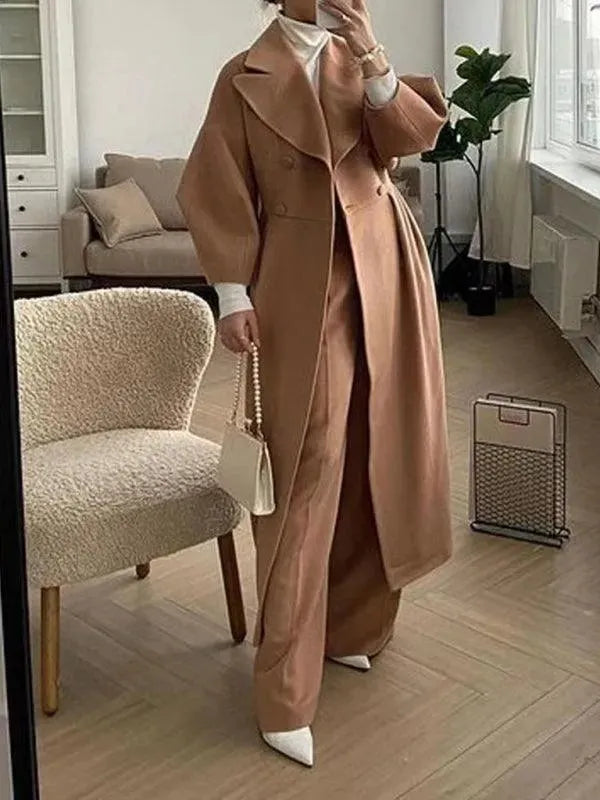 Stilla | Retro Court Style Uldfrakke med Lanterneærmer