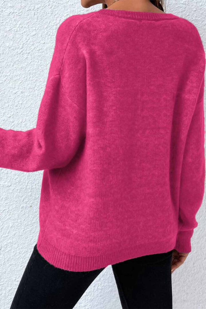 Stilla | Striktrøje Med Lange Ærmer, Rund Hals Og Stjernemønster