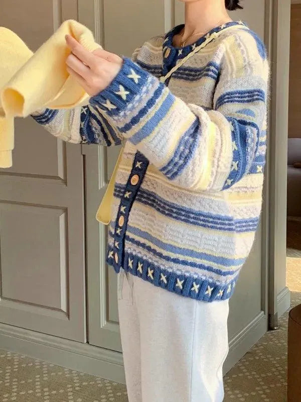 Stilla | Knap Strikjakke Pullover