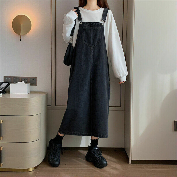 Stilla | Casual Denim Stropkjole Med Foran Lomme