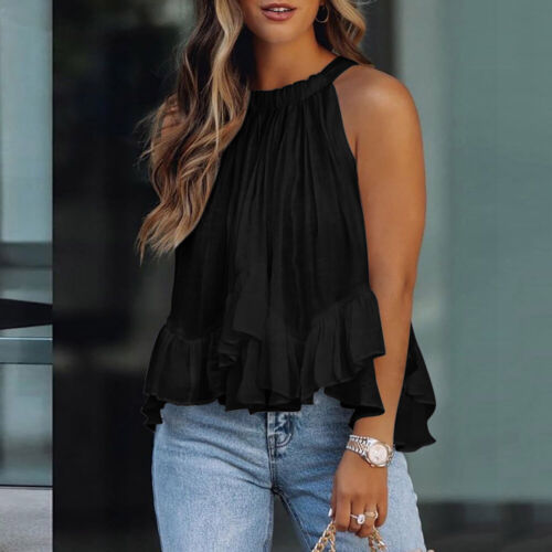 Stilla | Without Sleeves Top Med Ståkrave Og Rynker