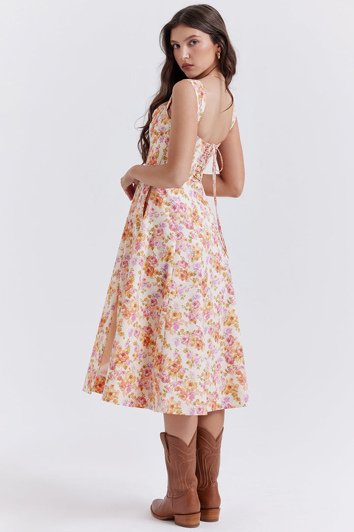 Stilla | Blomstret Let Midi Solkjole