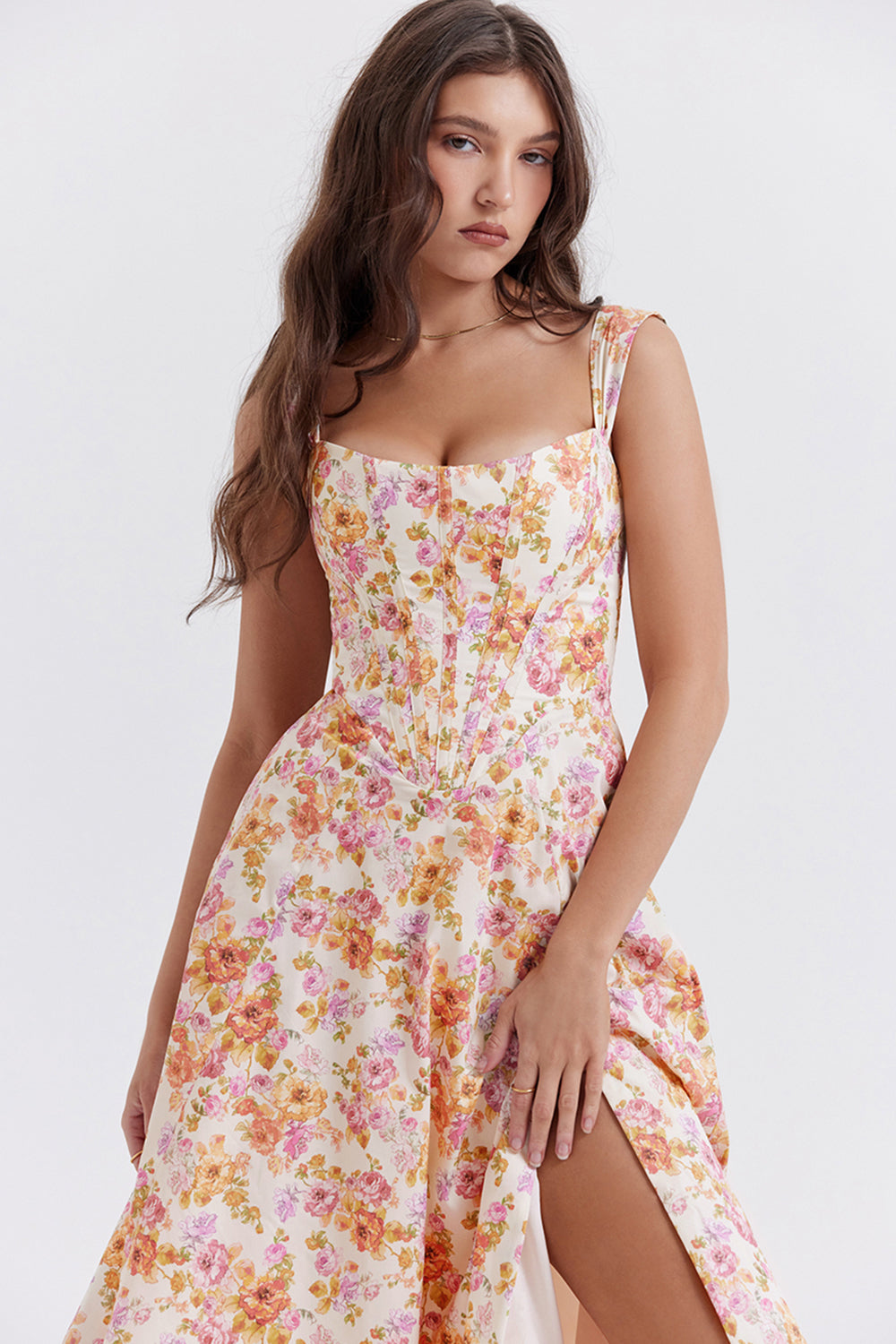 Stilla | Blomstret Let Midi Solkjole
