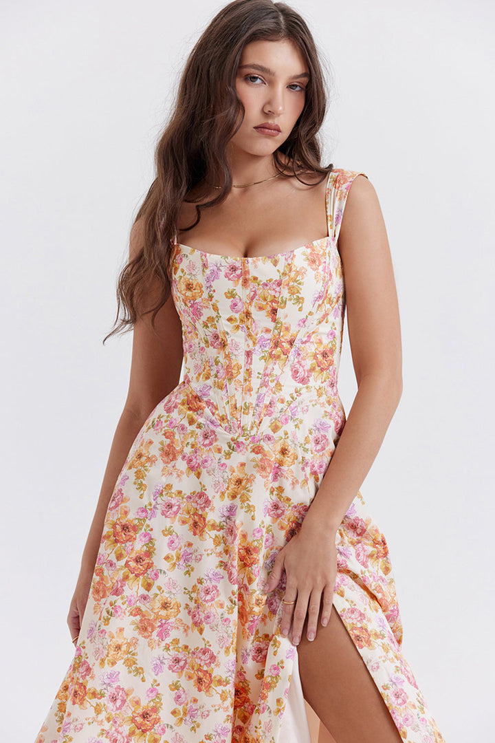 Stilla | Blomstret Let Midi Solkjole